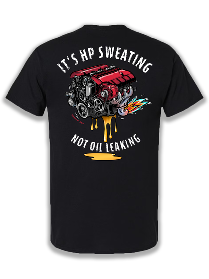 GarageZen chevy gmc ls lt v8 hp sweating no oil leaking engine t-shirt for car automotive racing enthusiasts