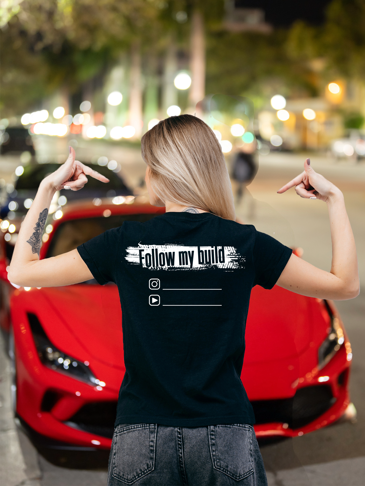 GarageZen follow my build branding social media t-shirt for car automotive racing enthusiasts
