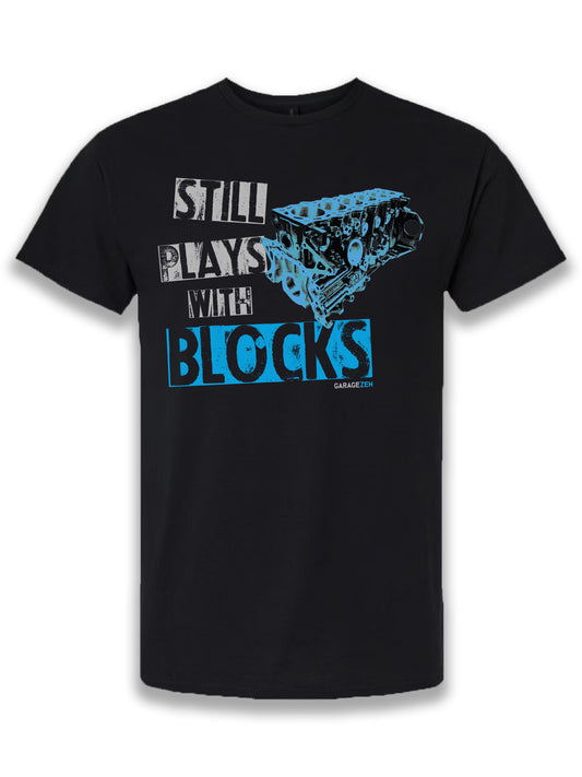 GarageZen toyota supra turbo 2JZ plays with blocks engine t-shirt for car automotive racing enthusiasts
