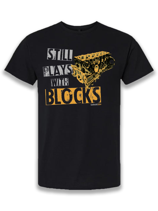 GarageZen toyota supra turbo 2JZ plays with blocks engine t-shirt for car automotive racing enthusiasts